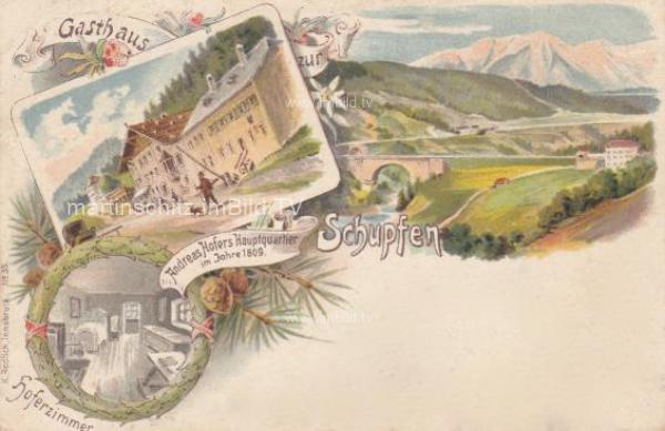 1898 - 3 Bild Litho Karte - Gasthof Schupfen