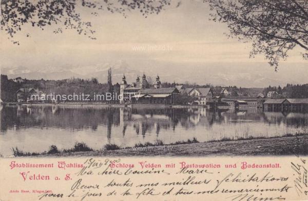 1900 - Velden Westbucht mit Schloss Velden