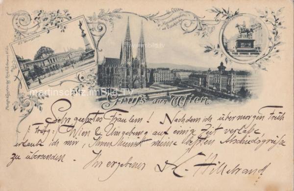 1896 - 3 Bild Litho Karte - Wien