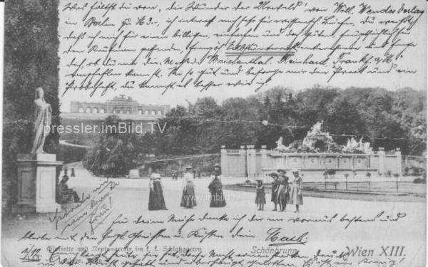 1910 - Gloriette und Neptungrotte im f.f. Schloßgarten