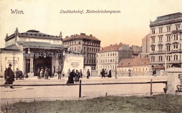 1909 - Wien, Stadtbahnhof Kettenbrückengasse