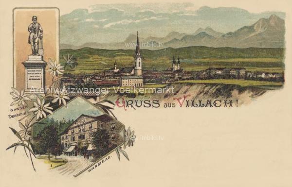 1899 - 6 Bild Litho Karte Villach