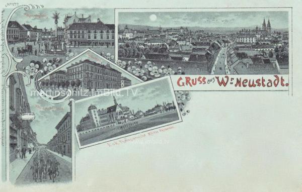 1898 - 5 Bild Litho - Mondscheinkarte - Wiener Neustadt