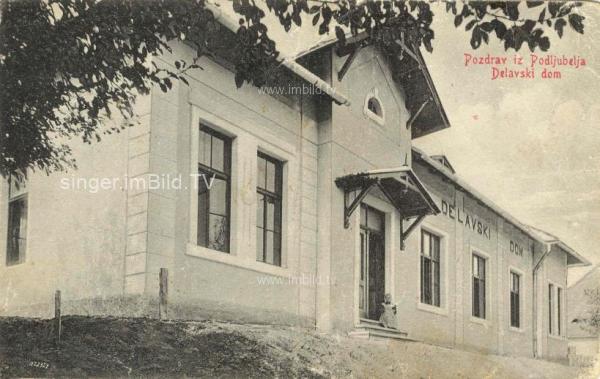 um 1915 - Unterloibl Delavski dom - Pozdrav iz Podljubela