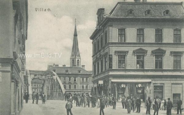 1905 - Hauptplatz mit alter Draubrücke