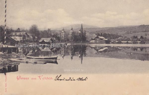 1899 - Velden, Westbucht mit Schloß Velden