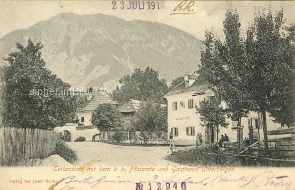 um 1915 - Unterbergen Postamt und Gasthaus