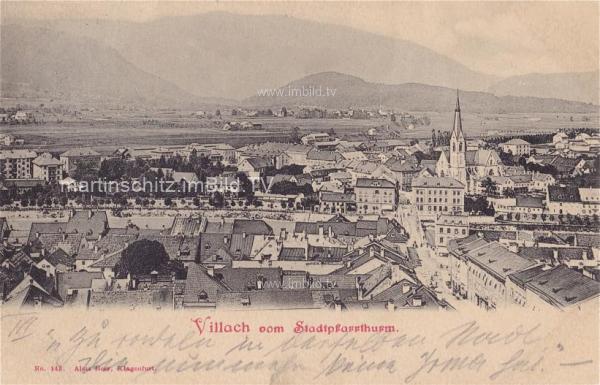 um 1900 - Villach vom Stadtpfarrturm