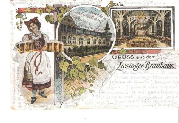 1904 - Gruss aus dem Liesinger Brauhaus