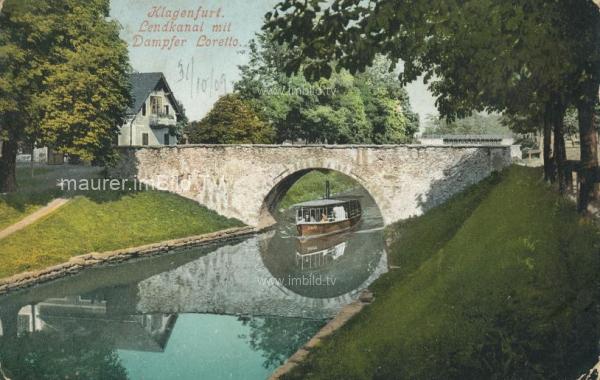 1909 - Lendkanal + Dampfer Loretto