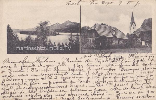 1907 - Faak am See, Zweibildkarte