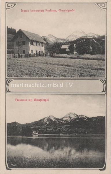 um 1912 - 2 Bild Litho Karte  - Oberaichwald