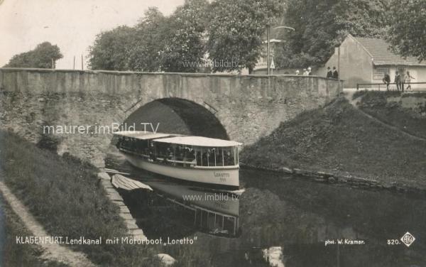 1935 - Lendkanal mit Motorboot Loretto